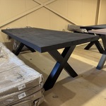 Eettafel, zwart, zwart metalen X-poot